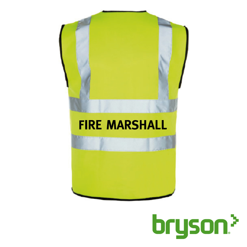 Yellow Hi-Vis Waistcoat + Fire Marshall Logo