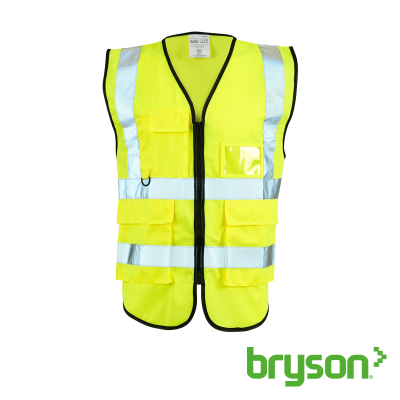 Yellow Hi-Viz Executive Waistcoat Zip & ID