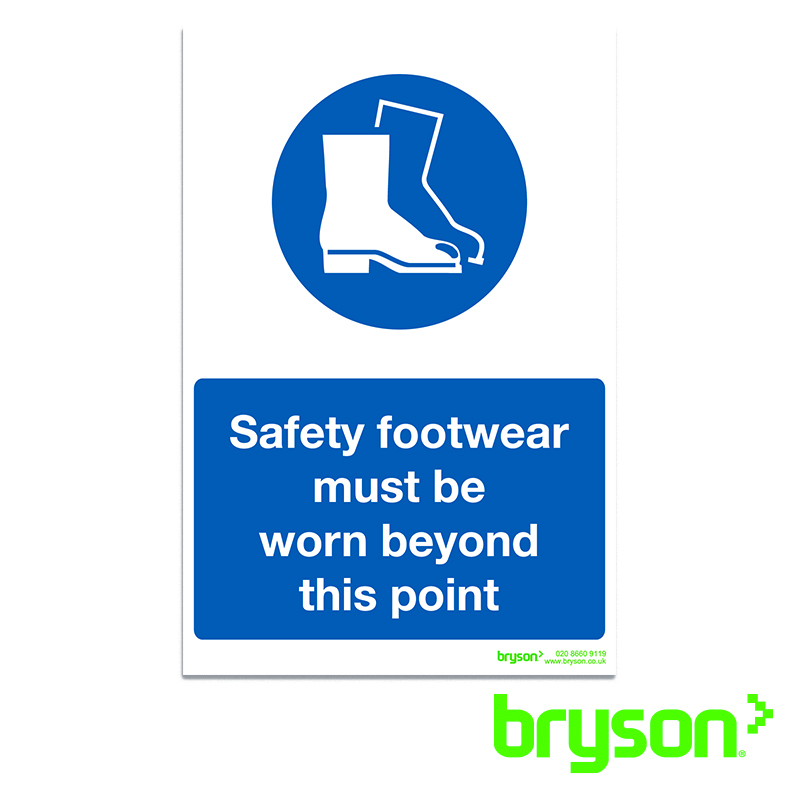 Safety Footwear Must Be Worn Beyond This Point Sign