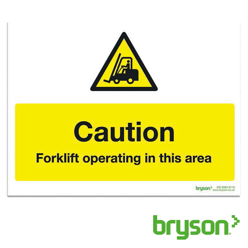 Caution Forklift Operating In This Area Sign