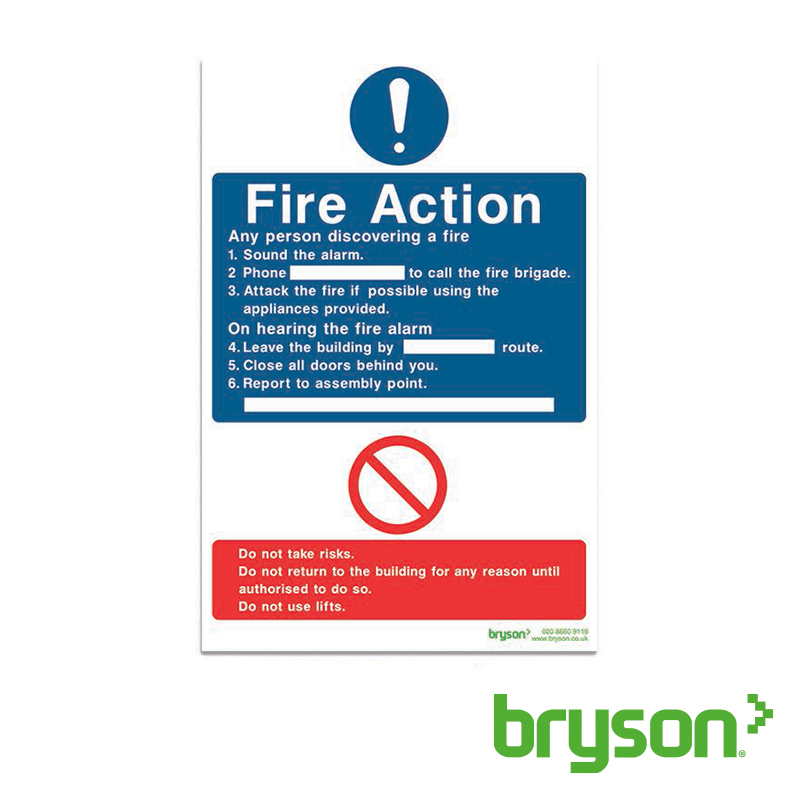 Fire Action Sign