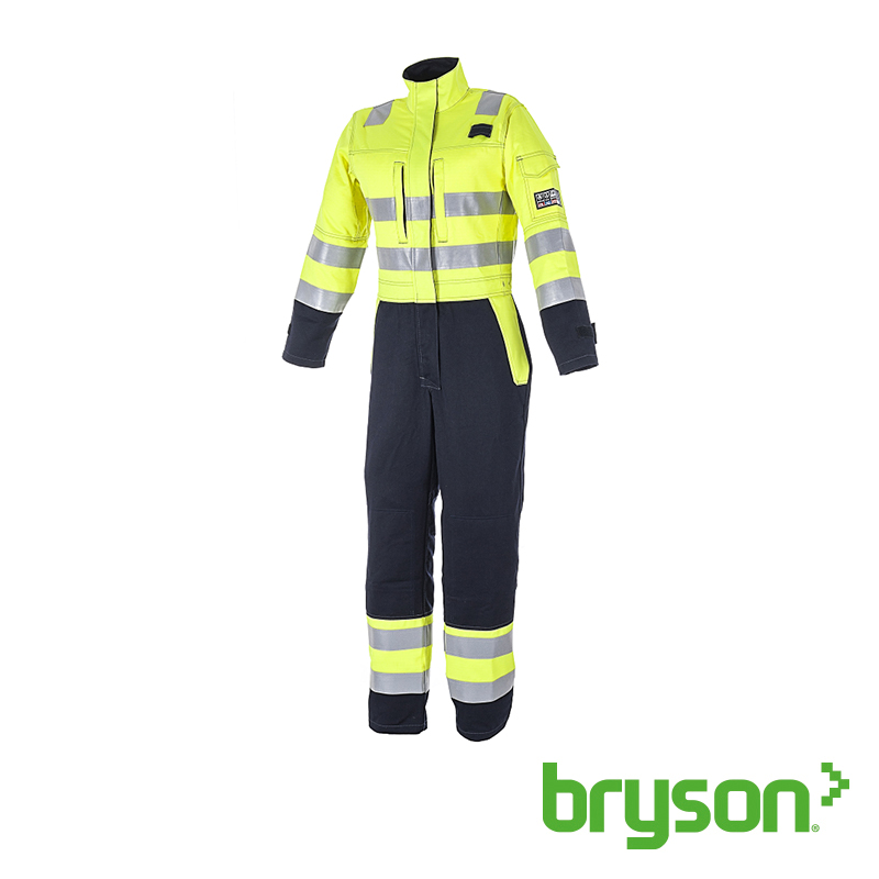 Womens Progarm 6446  FR/AS/Arc Hi Vis Coverall - Yellow/Navy