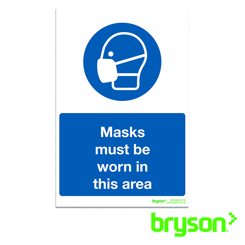 Masks Must Be Worn In This Area Sign