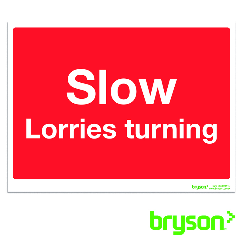 Slow Lorries Turning Sign