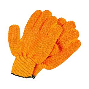 Orange PVC Gripper Lattice Gloves