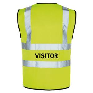 Yellow Hi-Vis Waistcoat + Visitor Logo