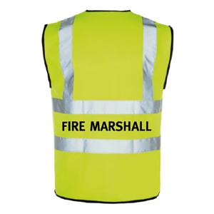 Yellow Hi-Vis Waistcoat + Fire Marshall Logo