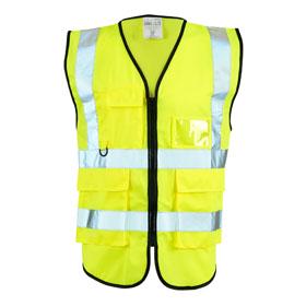 Yellow Hi-Viz Executive Waistcoat Zip & ID