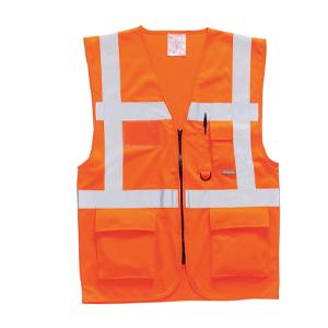 Leo Workwear Lynton Executive Hi Vis Waistcoat - Orange