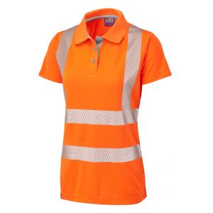 Leo Workwear Pippacott Womens EcoViz Polo Shirt - Orange