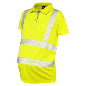 Leo Workwear Lovacott Womens CoolViz Maternity Polo Shirt - Yellow