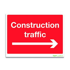 Construction Traffic Right Sign