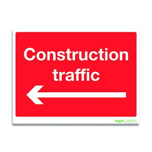 Construction Traffic Left Sign