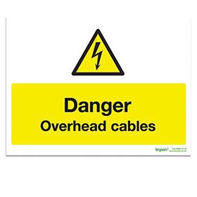 Danger Overhead Cables Sign