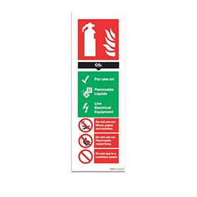 Fire Extinguisher CO2 Sign