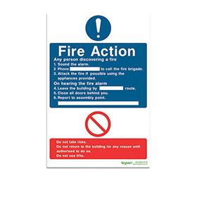 Fire Action Sign