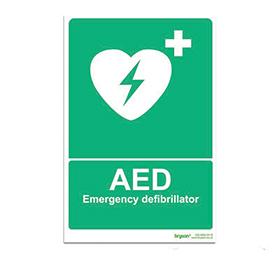 AED Emergency Defibrillator Sign