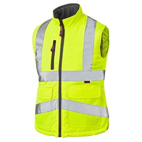 Leo Workwear Sandymere Womens Hi Vis Bodywarmer - Yellow