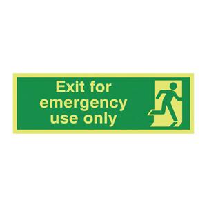 Exit For Emergency Use Only Signs