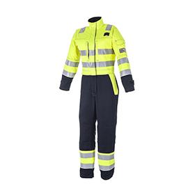 Womens Progarm 6446  FR/AS/Arc Hi Vis Coverall - Yellow/Navy