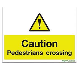 Caution Pedestrians Crossing Sign