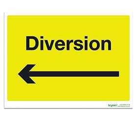 Diversion Left Sign