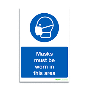 Masks Must Be Worn In This Area Sign