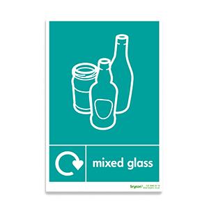 Mixed Glass Waste Sign