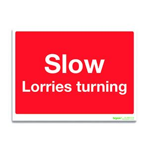 Slow Lorries Turning Sign